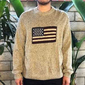 Knitted American Flag Crewneck